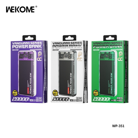 Sạc dự phòng trong suốt WEKOME WP-351 20000mAh 22.5W chính hãng  [BH 1 NĂM]