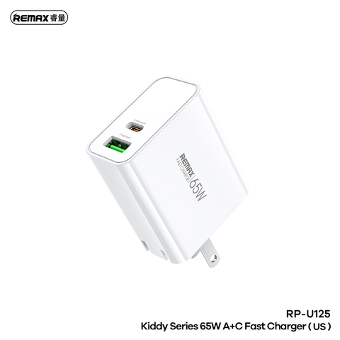 Cóc Sạc Nhanh 65w REMAX RP-U125 1 cổng USB + 1 cổng TYPE C Chính Hãng [BH 1 NĂM]