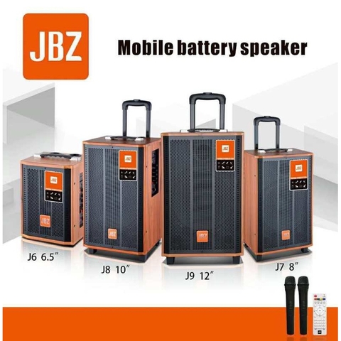 Loa kéo karaoke JBZ J8 2 mic ko dây, bass 2.5 tấc [BH 6 tháng]