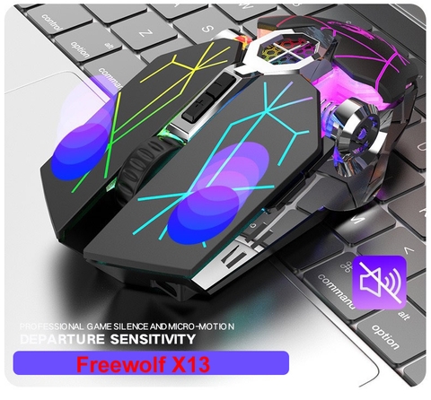 Chuột không dây Gaming Freewolf X13 sử dụng pin sạc có đèn led bluetooth 4.0 [BH: 12 Tháng]