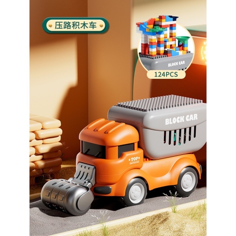 Bộ LEGO 124 Chi tiết kèm Xe LU BLOCK CAR cho bé thỏa sức sáng tạo [BH: NONE] 1l1d8