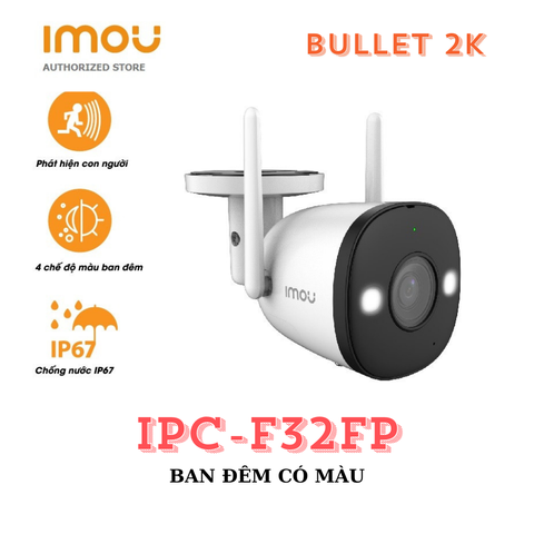 Camera IP Wifi IMOU Bullet 2E 2K 3MP ngoài trời F32FP siêu nét chính hãng [BH 1 năm]