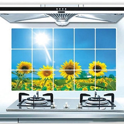 Giấy dán tường nhà bếp 60x90 chống dầu mỡ, chống nước bạc hoạ tiết Hoa Văn / pktn sale