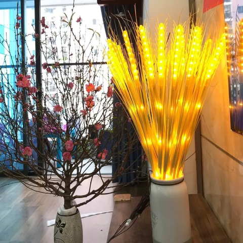 Đèn led bông lúa vàng tài lộc trang trí tết LOẠI XỊN {set 10 bông Không Kèm Bình} [BH 1 tuần] / pktn sale