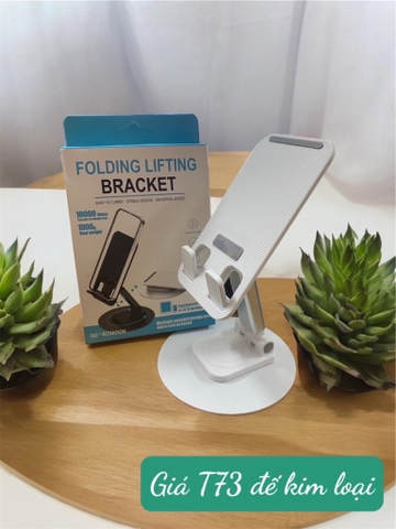 GIÁ ĐỠ ĐIỆN THOẠI ĐẾ KIM LOẠI T73, ĐẾ XOAY 360 ĐỘ