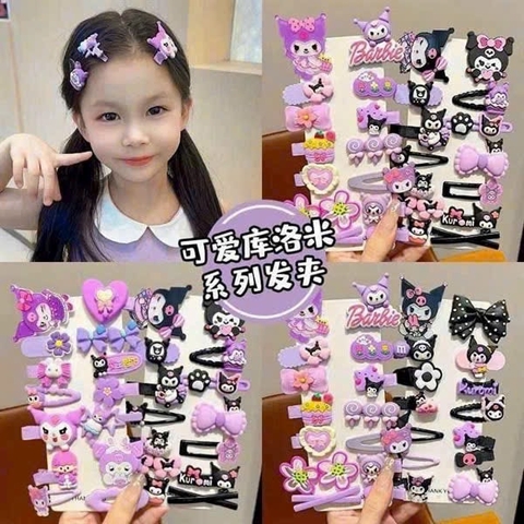 Set 14 kẹp tóc hình Kuromi siêu cưng- MÀU NGẪU NHIÊN