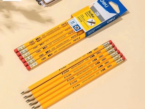 Hộp 12 bút chì DL037 2B có đầu gôm [BH:None] 1l1