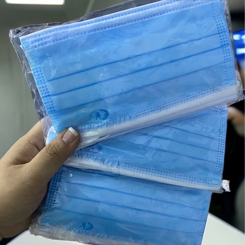 Set 3 gói 30c khẩu trang y tế 30c Properity HT túi bóng (ko hộp do vận chuyển), có dập logo Hãng [BH: None]