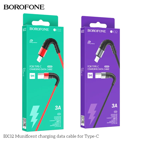 Cáp sạc nhanh 3A BOROFONE BX32 dài 1m (usb ra type-c) dây dù chính hãng [BH 1 năm] / pktn sale