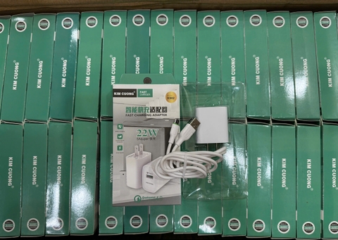 Bộ sạc nhanh 5A 22W KMG902 Micro Kim Cương (Cóc 1 cổng USB + cáp USB ra Micro) [BH: 3 tháng]