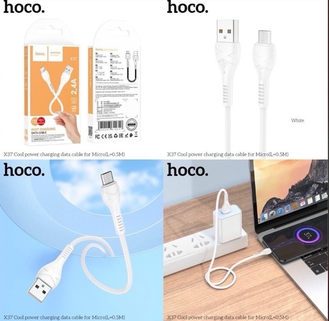 Cáp sạc ngắn 0.5m Hoco X37 Micro (Usb ra Micro, a-m) chính hãng [BH: 1 Năm]