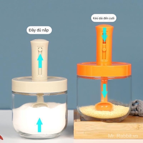 Lọ đựng gia vị kèm muỗng (có nút trượt kéo dài muỗng) P90 [BH: NONE]