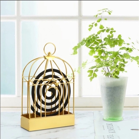Hộp đốt nhang muỗi hình lồng chim- màu vàng [BH: None]
