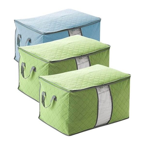 Túi đựng quần áo, chăn màn, mùng mền siêu tiện lợi có khóa kéo SIZE 48 x 45 x 29cm[BH: NONE]