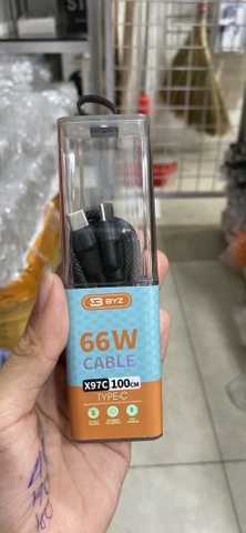 Cáp sạc nhanh 66W BYZ X97 2 đầu Type c (Type c ra Type c (c-c)) có bọc chống đứt chính hãng [BH: 3 THÁNG]