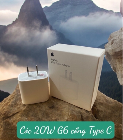 Cóc sạc nhanh 20w full box iPhone 11 12 13 PD G6 rep zin (1 cổng Type c) có hộp zin [BH 6 tháng]