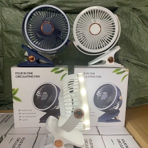 Quạt kẹp bàn FOUR in One có đèn led [BH: 1 TUẦN]