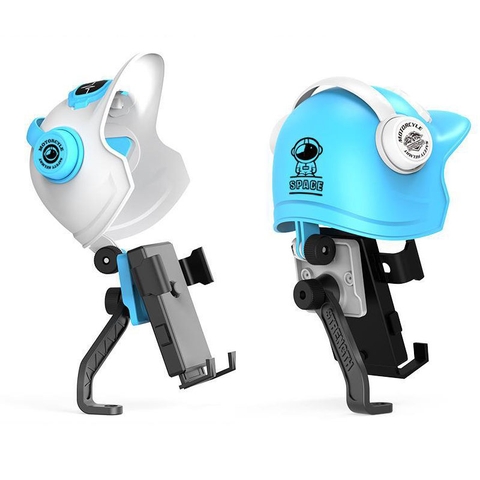 Giá đỡ Space Motocycle đỡ điện thoại kẹp chân kính có nón che nắng mưa xe máy (HÌNH PHI HÀNH GIA) [BH: NONE]