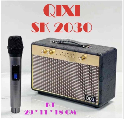 Loa bluetooth karaoke QIXI SK-2030 tặng kèm 1 micro không dây hát karaoke [BH: 3 tháng]