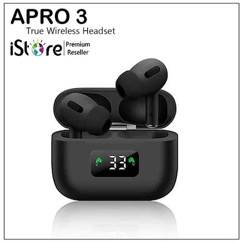 Tai nghe bluetooth APRO3 TWS (2 tai có doc sạc, có nút cao su) có màn hình LCD [BH 3 tháng]