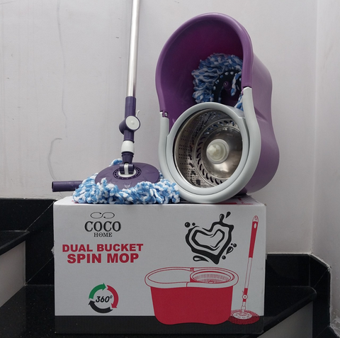 Trọn bộ Thùng lau nhà lồng KIM LOẠI fullbox xoay 360 độ tiện lợi [BH: NONE]