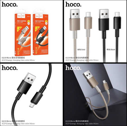 Cáp sạc nhanh 2.4A HOCO X119 (A-M) cáp USB ra Micro dây dù siêu đẹp