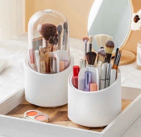 Hộp đựng bút viết, đựng cọ, nước hoa mỹ phẩm xoay 360 độ có nắp tiện lợi [BH: None]