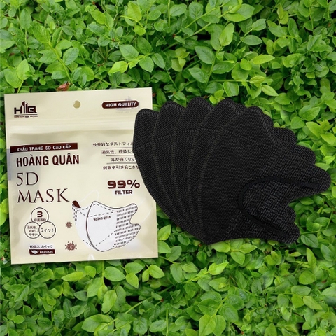 Combo 100 cái khẩu Trang 5D Xuất Nhật (1 gói 10 cái) 3 lớp chống tia UV, lọc bụi chính hãng HQ (trắng/ đen) tuỳ lô [BH: None]