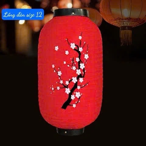 Lồng đèn hoa đào phong cách nhật size 12,  decor trang trí tết, quán ăn [BH: NONE]