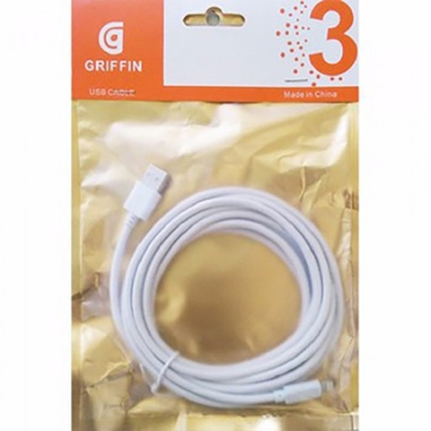 Cáp sạc Griffin 3m Samsung zin dây trắng [BH 1 tháng]