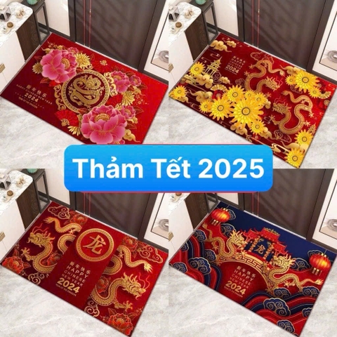 Thảm lau chân, trang trí Tết 2025 màu đỏ -HÌNH VỀ NGẪU NHIÊN