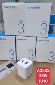 Cóc sạc nhanh 33w Anker A2332 series 3 (1 cổng type-c vs 1 cổng usb) chính hãng (đen, trắng) [BH 1 năm]