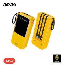 Pin Sạc dự phòng 12W  WEKOME WP-10, dung lượng  20000mAh kèm cáp liền thân, màn hình led hiển thị % pin [BH: 6 THÁNG]