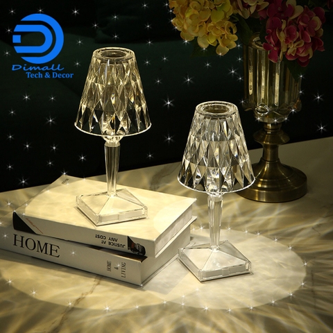 Đèn led ngủ pha lê 3 chế độ sáng, cảm ứng chạm