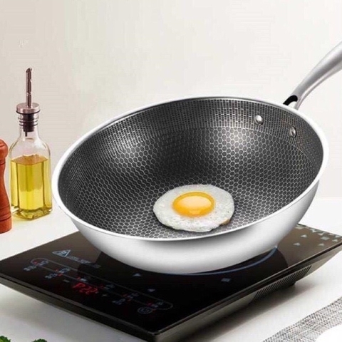 Chảo tổ ong TN28S sâu lòng tay cầm cán dài inox size 32cm [BH:NONE]
