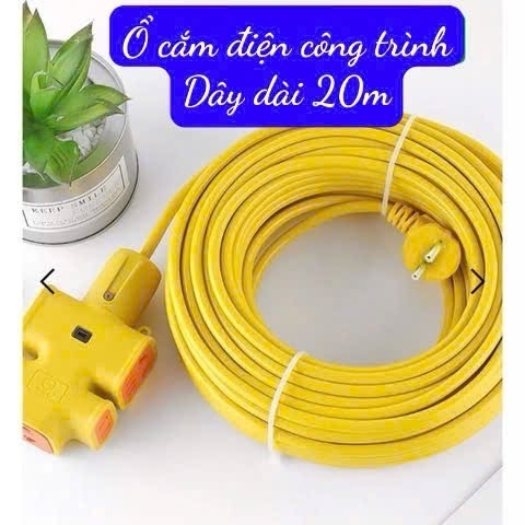 Ổ cắm điện đúc 20m chịu lực công trình màu vàng [BH: 1 TUẦN]