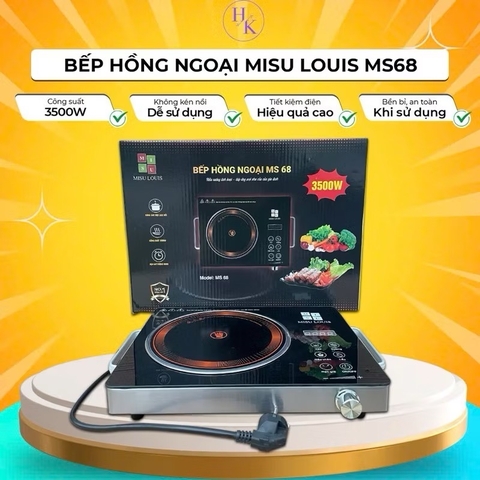 Bếp hồng ngoại Misu đen MS-68 [BH: 1 TUẦN]