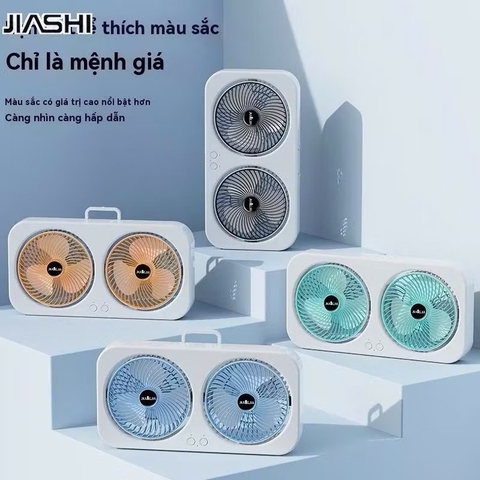 Quạt sạc điện, tích điện 2 cánh quạt siêu mát đa năng, để bàn, treo tường tiện lợi [BH: TEST TẠI CHỖ]