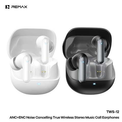 Tai nghe bluetooth REMAX TWS-12 tai TRUE WIRELESS chống ồn chủ động ANC+ENC chính hãng
