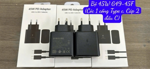Bộ sạc nhanh 45W đen S59-45F (Cóc 1 Cổng Type C + Cáp 2 đầu Type C ; c-c)  [BH: 3 tháng]