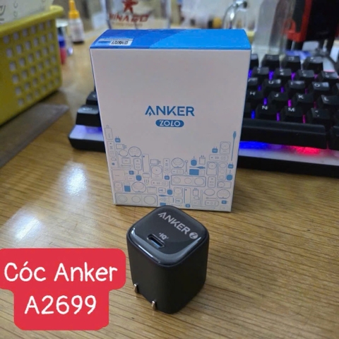 Cóc sạc nhanh 20W ANKER IQ A2699 ZOLO 1 cổng Type C, gấp gọn chân sạc chính hãng [BH: 1 NĂM]