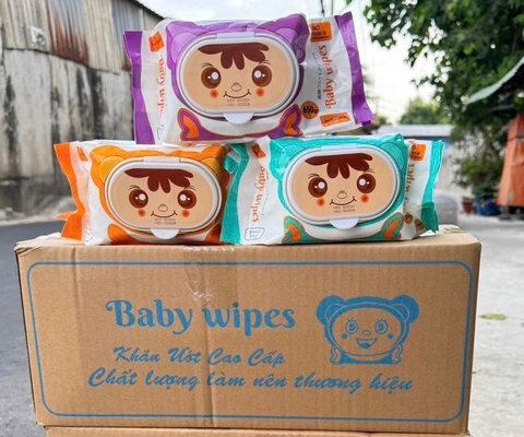 Thùng 10 gói khăn giấy ướt BABY wipes (mỗi gói 650gr) [BH: NONE]
