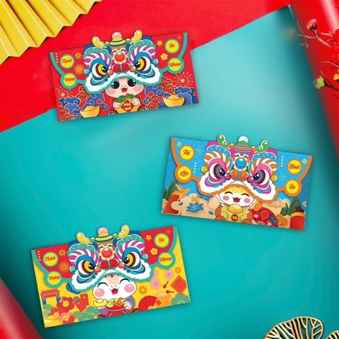 Combo 3 bao lì xì đầu lân SIÊU CƯNG [BH: NONE] 1l1a12