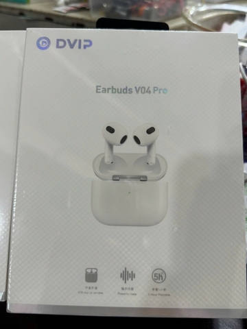 Tai nghe bluetooth Dvip DV-V04 PRO kiểu dáng PRO3 (2 tai không nút cao su kèm doc sạc) chính hãng [BH: 6 THÁNG]