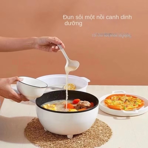 Chảo chiên kèm xửng hấp đa năng, nồi điện, 3.5L tay cầm dài tiện lợi ELECTRIC WOK [BH: 1 TUẦN]