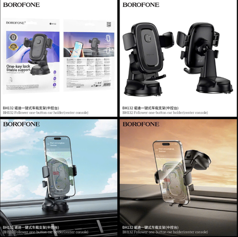 Giá đỡ điện thoại BOROFONE BH132 giá đỡ trên oto xe hơi hít taplo kính chắn gió xoay 360 độ siêu tiện lợi