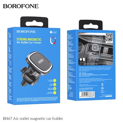 Giá đỡ điện thoại trên oto xe hơi BOROFONE BH67 mẫu kẹp khe gió kèm hít nam châm siêu nhỏ gọn [NONE]