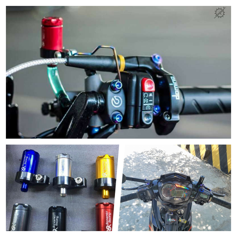 Bình dầu tròn kiểu BONAMICI Racing tặng kèm Pát cho xe[BH: None] / pktn sale