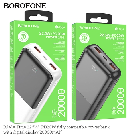 Pin sạc nhanh 22.5W Borofone BJ36A 20.000mAh dự phòng chính hãng [BH 1 NĂM] / pktn sale