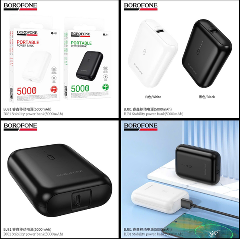Pin sạc dự phòng BOROFONE BJ81 5000mAh pin siêu nhỏ gọn dễ dàng mang du lịch